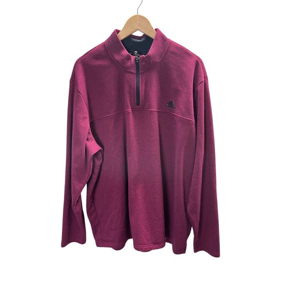 Adidas Zip Golf Jacket 2XL Women's Size Dark Pink 1/4 Zip Closure Logo - Picture 1 of 6